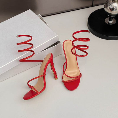 Buycenter Summer Snake-shaped Rhinestone High Heel Pumps - Stylish & Elegant - Buy Center