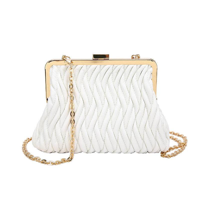 Buycenter Pleated Handbag - Chain Lock Design for Evening Outfits - Buy Center