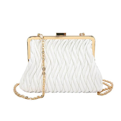 Buycenter Pleated Handbag - Chain Lock Design for Evening Outfits - Buy Center