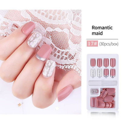 30pcs Detachable False Nail Tips Set - Stylish Full Cover Short Nails - Buy Center