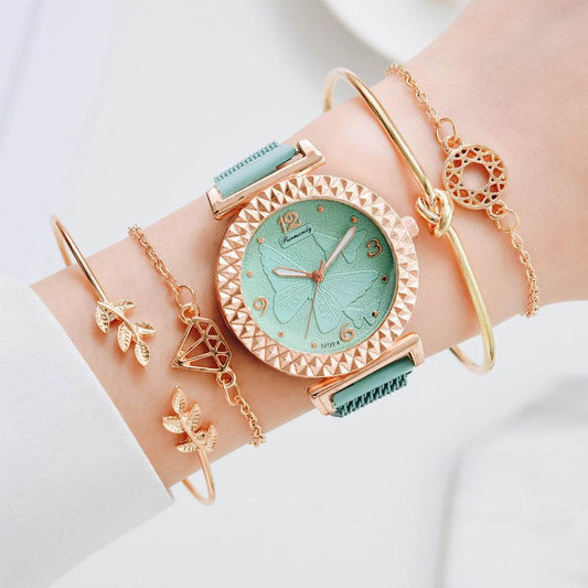 Elegant Butterfly Watch & Bracelet Set - Chic Quartz for Women - Buy Center