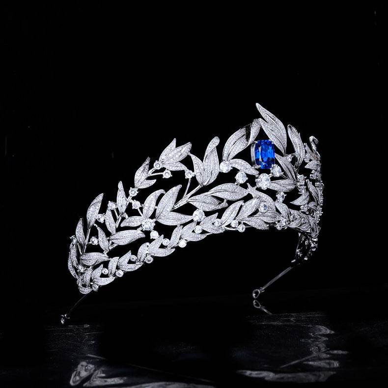 Sapphire Crown Copper Headdress - AAA Zircon Bridal Jewelry Set 2025 - Buy Center