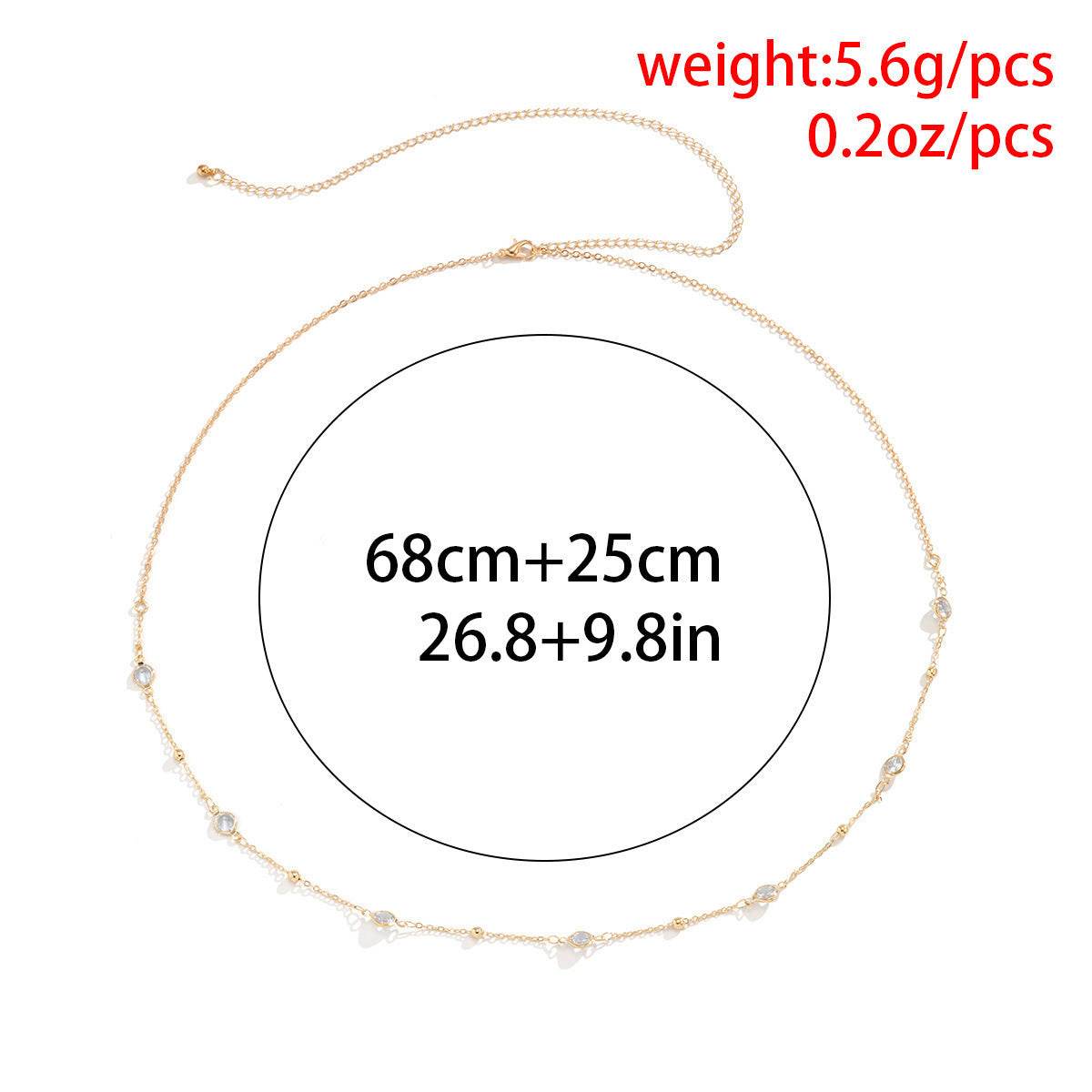 Buy Center Transparent Rhinestone Waist Chain - Stylish Body Jewelry - Buy Center
