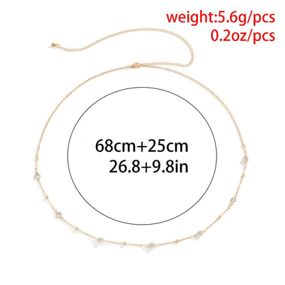 Buy Center Transparent Rhinestone Waist Chain - Stylish Body Jewelry - Buy Center
