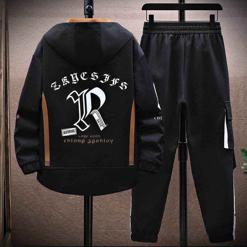 Men's Fall Jacket and Trousers Set - Stylish Leisure Wear for All Sizes
