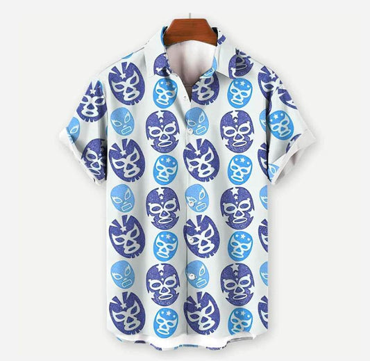 Men's Hawaiian Shirt - Light Blue Floral Print for Summer Getaways - Buy Center