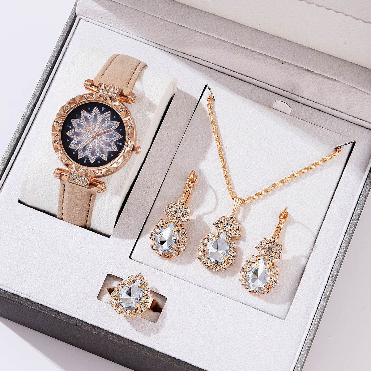 Buy Center Women's Quartz Watch Bracelet Set - Casual Style & Matching Jewelry - Buy Center