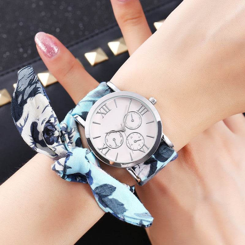 Trendy Korean Women's Watch - Stylish Cloth Strap & Round Case 2025 - Buy Center
