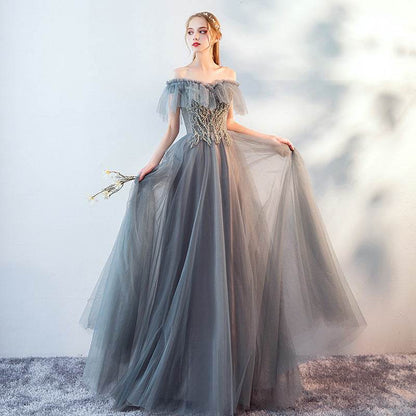 Buycenter Long Evening Dress - One Shoulder Fairy Skirt for Weddings - Buy Center