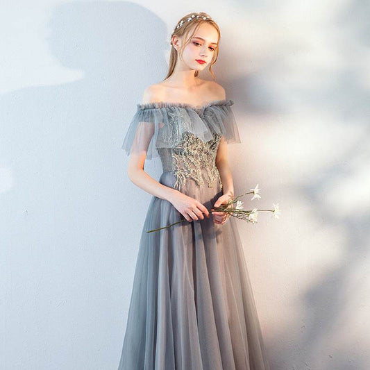 Buycenter Long Evening Dress - One Shoulder Fairy Skirt for Weddings - Buy Center