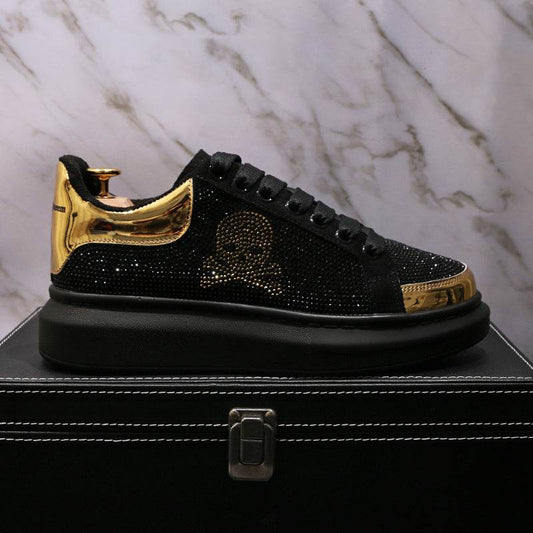 Buycenter Korean Style Platform Shoes - Rhinestone Detail, Casual Charm - Buy Center