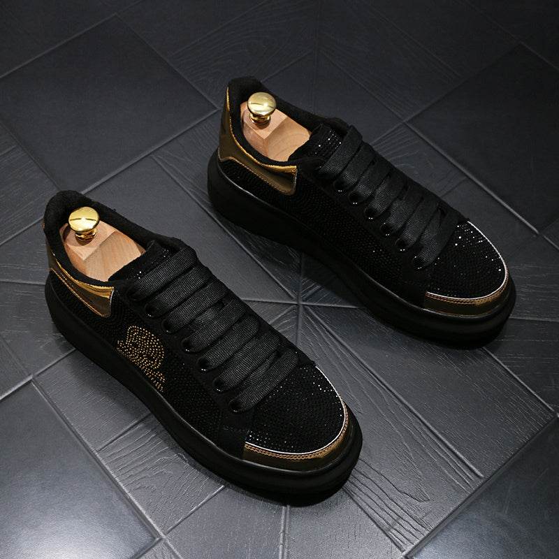 Buycenter Korean Style Platform Shoes - Rhinestone Detail, Casual Charm - Buy Center