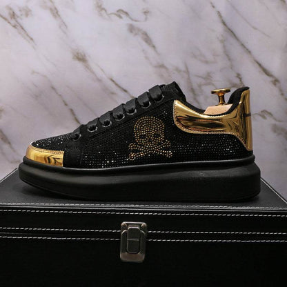 Buycenter Korean Style Platform Shoes - Rhinestone Detail, Casual Charm - Buy Center
