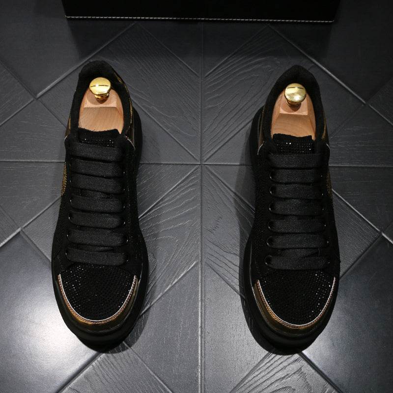Buycenter Korean Style Platform Shoes - Rhinestone Detail, Casual Charm - Buy Center