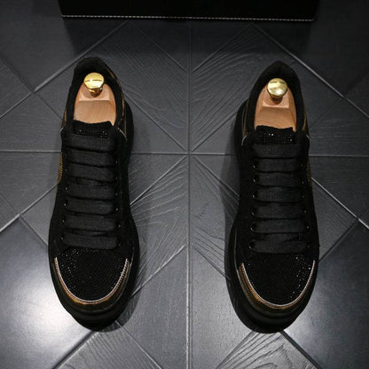 Buycenter Korean Style Platform Shoes - Rhinestone Detail, Casual Charm - Buy Center
