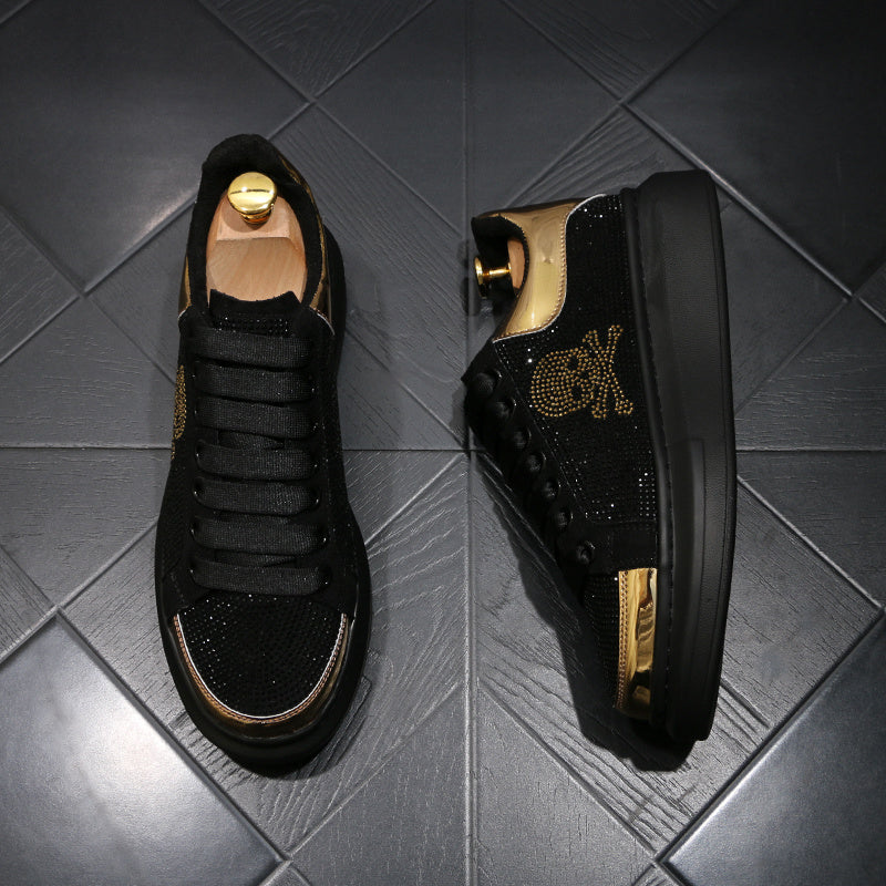 Buycenter Korean Style Platform Shoes - Rhinestone Detail, Casual Charm - Buy Center
