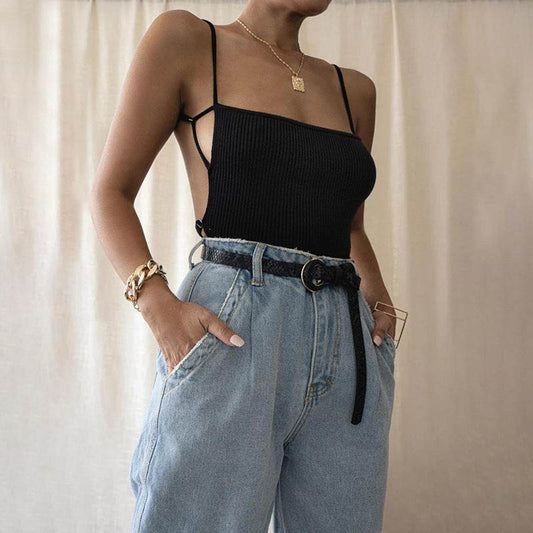 Buycenter Women's Halter Fashion Vest - Slim Fit Backless Camisole - Buy Center