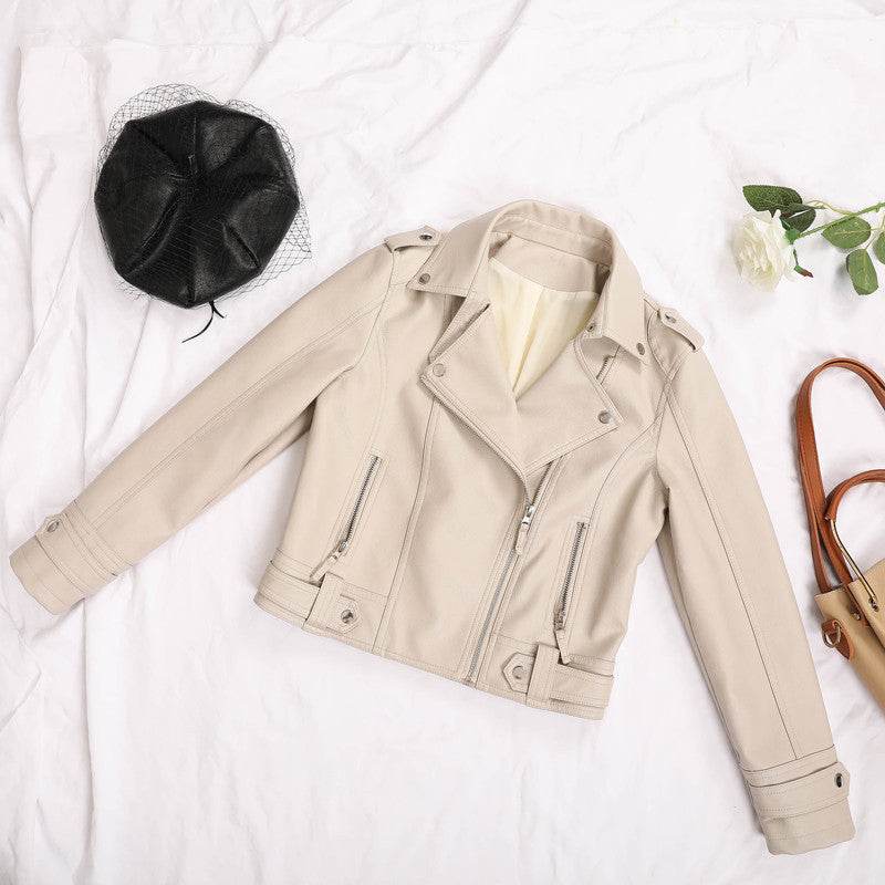 Buycenter Korean Slim Leather Jacket for Young Commuters - Short Zipper Style - Buy Center
