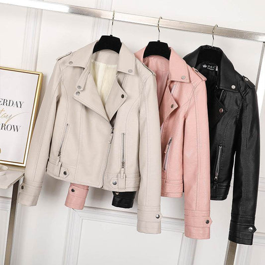 Buycenter Korean Slim Leather Jacket for Young Commuters - Short Zipper Style - Buy Center