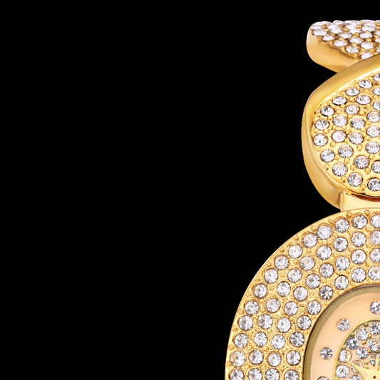 Women's Gold Diamond Bracelet - Elegant Creative Watch, Waterproof 10m - Buy Center
