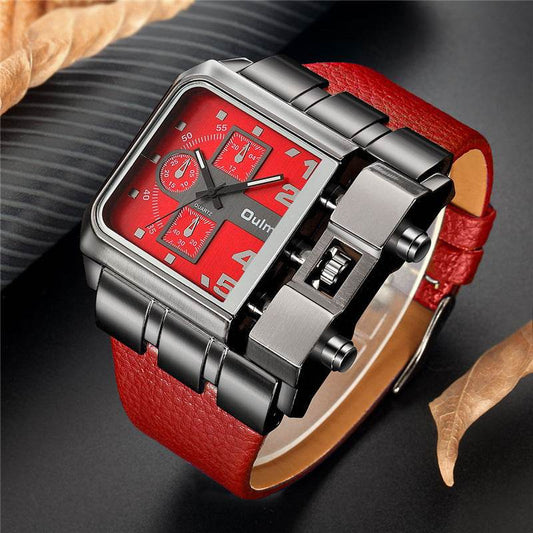 Buy Center Men's Quartz Sports Watch - Casual Style with Imitation Leather Strap - Buy Center