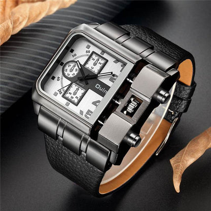 Buy Center Men's Quartz Sports Watch - Casual Style with Imitation Leather Strap - Buy Center