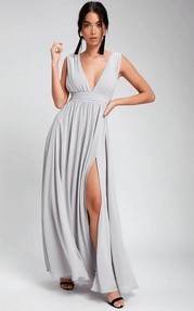 Buycenter Women's Deep V Sleeveless Long Dress - Stylish Evening Wear - Buy Center