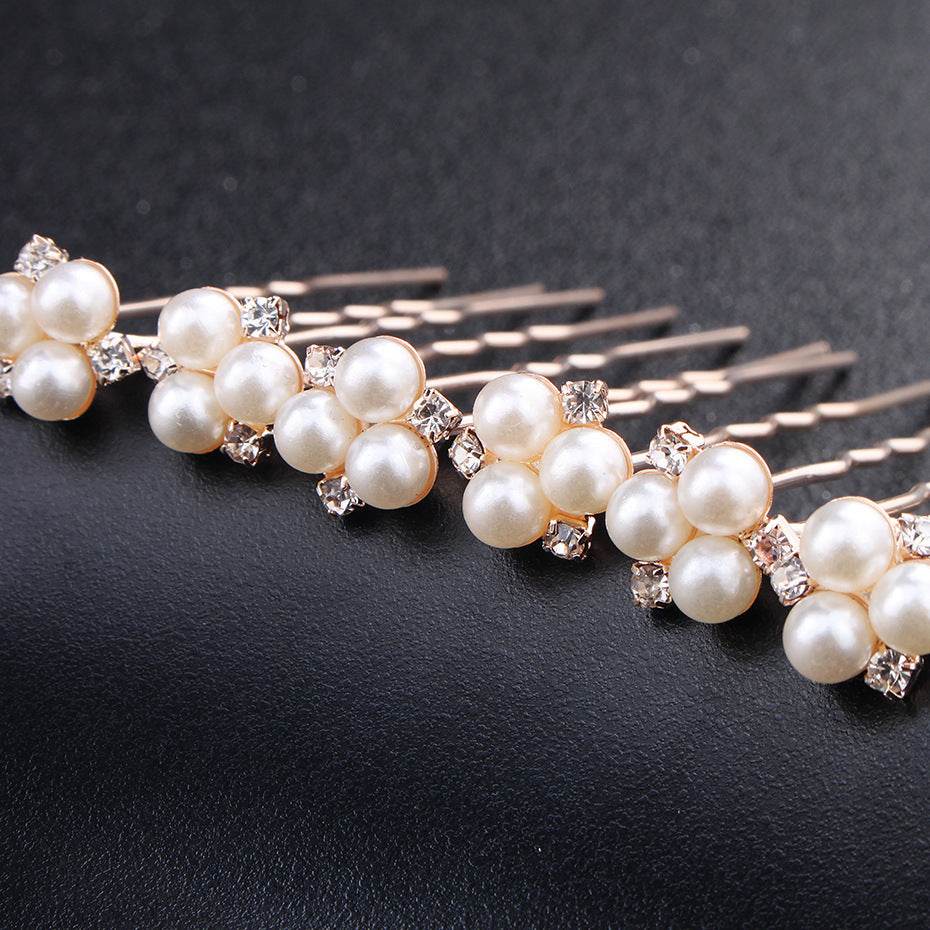 Elegant Pearl Rhinestone Wedding Hairpin - Timeless Bridal Accessory - Buy Center