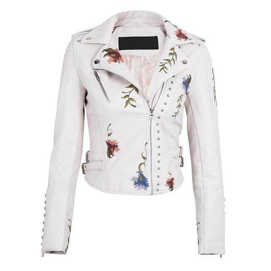 Buycenter Women's Punk Faux Leather Jacket - Tight-Fitting & Stylish - Buy Center