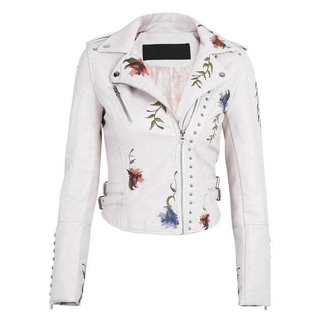 Buycenter Women's Punk Faux Leather Jacket - Tight-Fitting & Stylish - Buy Center