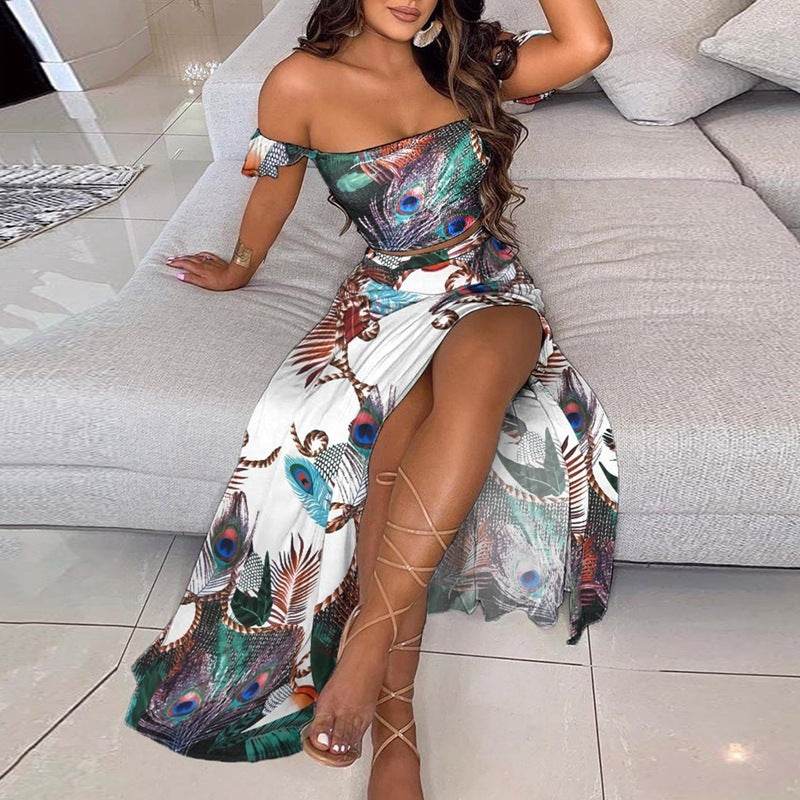 Buycenter Mid-Length Retro Tube Top Suit Dress - Bohemian Summer Style - Buy Center
