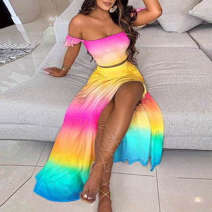 Buycenter Mid-Length Retro Tube Top Suit Dress - Bohemian Summer Style - Buy Center