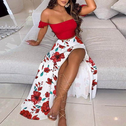 Buycenter Mid-Length Retro Tube Top Suit Dress - Bohemian Summer Style - Buy Center