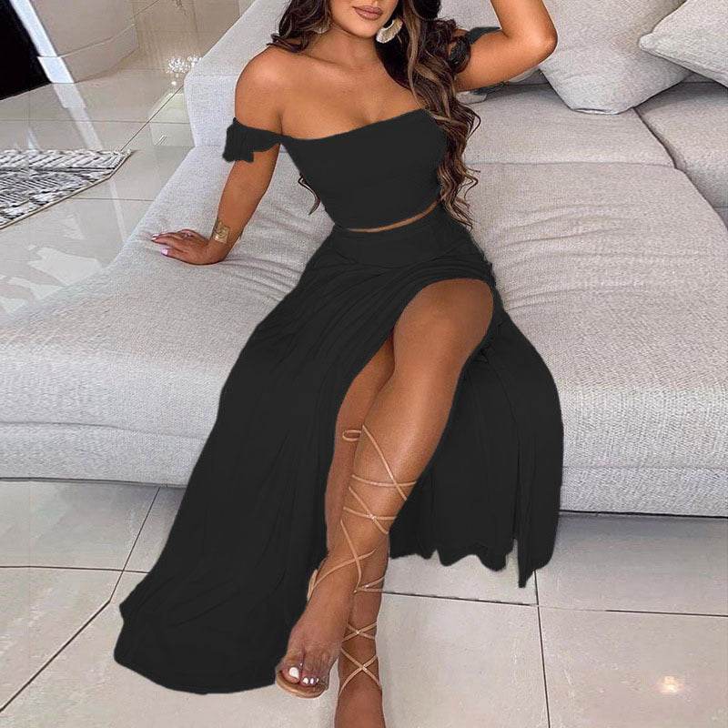 Buycenter Mid-Length Retro Tube Top Suit Dress - Bohemian Summer Style - Buy Center