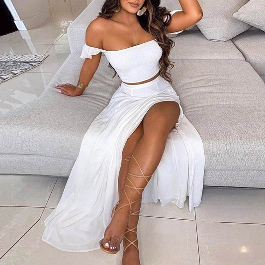 Buycenter Mid-Length Retro Tube Top Suit Dress - Bohemian Summer Style - Buy Center