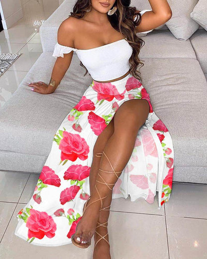 Buycenter Mid-Length Retro Tube Top Suit Dress - Bohemian Summer Style - Buy Center