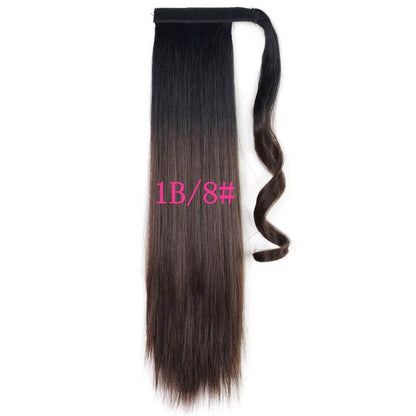 Long Straight Clip In Ponytail Extension - Heat Resistant, 22 Inches - Buy Center