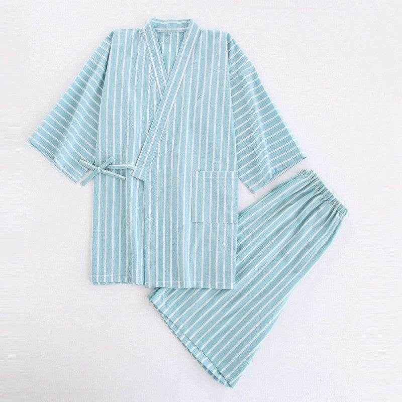 Washed Cotton Thin Striped Pajamas - Comfortable Sleepwear Set For All