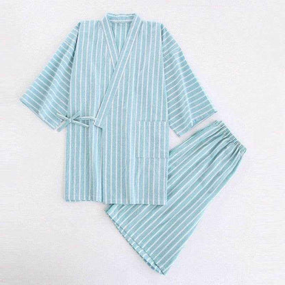 Washed Cotton Thin Striped Pajamas - Comfortable Sleepwear Set For All