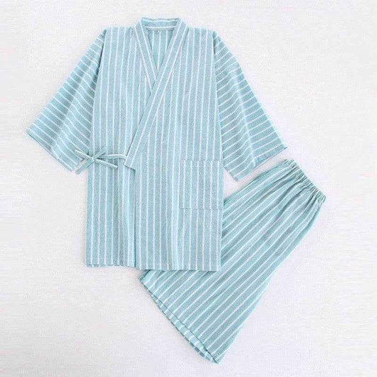 Washed Cotton Thin Striped Pajamas - Comfortable Sleepwear Set For All