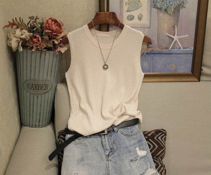 Buycenter Women's Wide Shoulder Strap Sleeveless Tops - Summer Casual Style - Buy Center