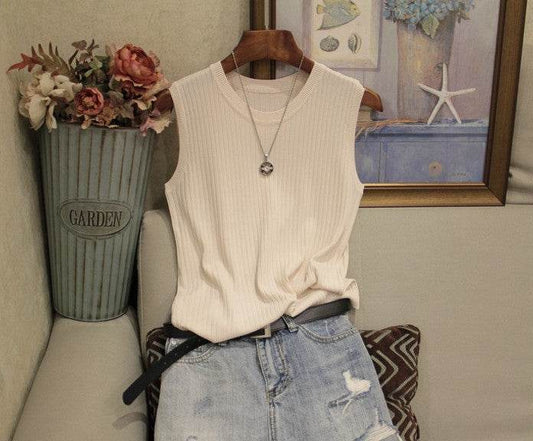 Buycenter Women's Wide Shoulder Strap Sleeveless Tops - Summer Casual Style - Buy Center