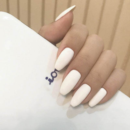 Frosted Short Ballet Fake Nails Set - Easy Application & Stylish Design - Buy Center