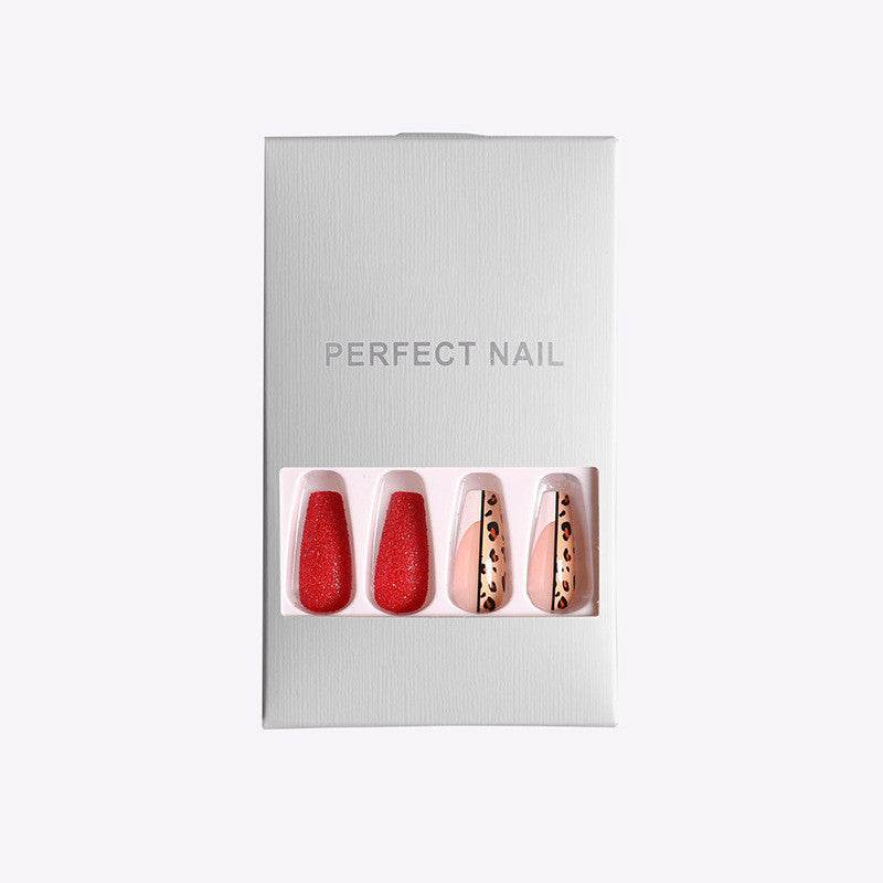 Red Jump Leopard Print False Nails - Instant Glam & Durability 2025 - Buy Center