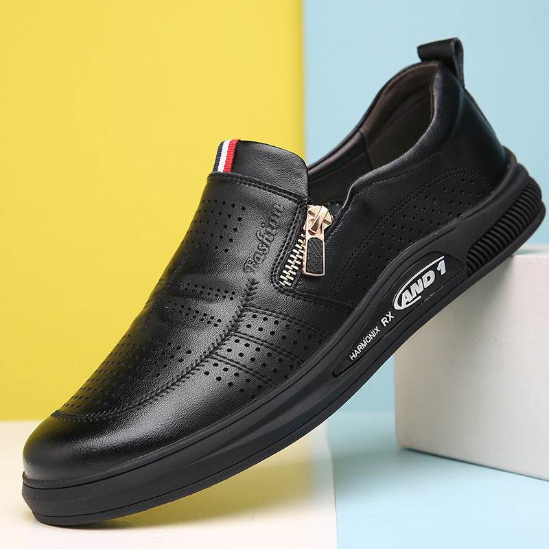 Buycenter Men's Summer Casual Leather Shoes - Breathable & Stylish - Buy Center