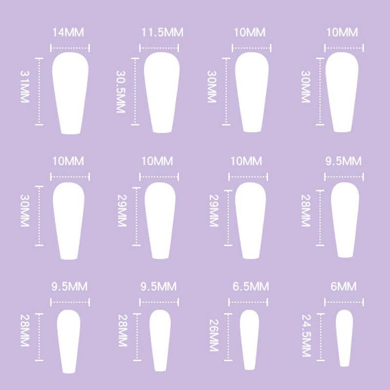 Detachable Artistic Press-On Nails Set - 24 Trendy Stylish False Tips - Buy Center