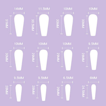Detachable Artistic Press-On Nails Set - 24 Trendy Stylish False Tips - Buy Center