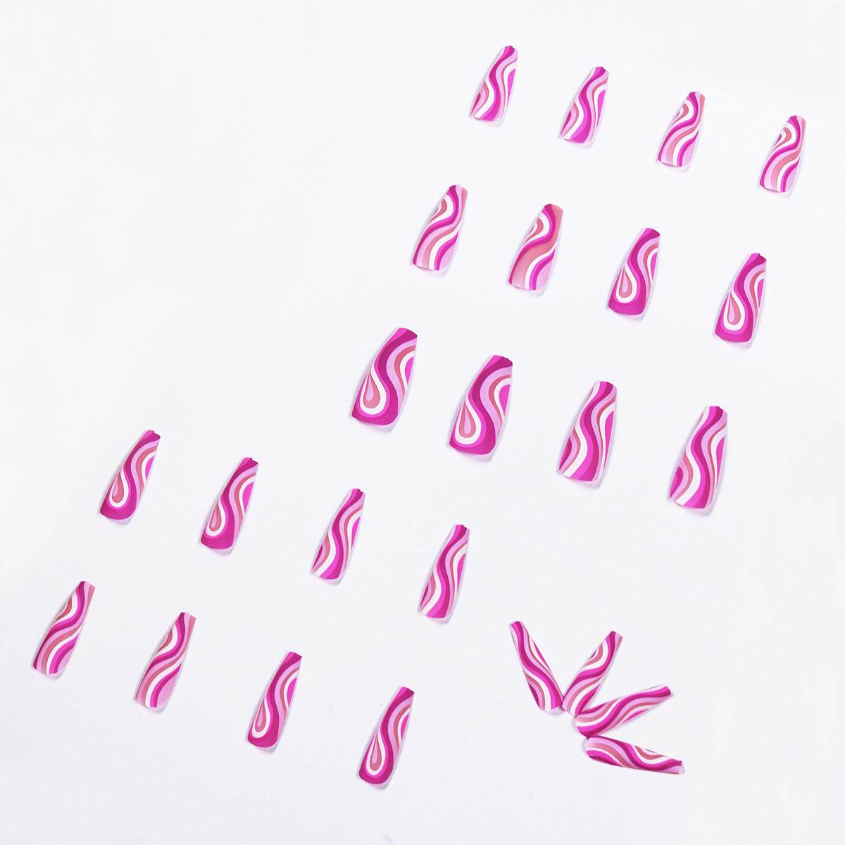 Detachable Artistic Press-On Nails Set - 24 Trendy Stylish False Tips - Buy Center