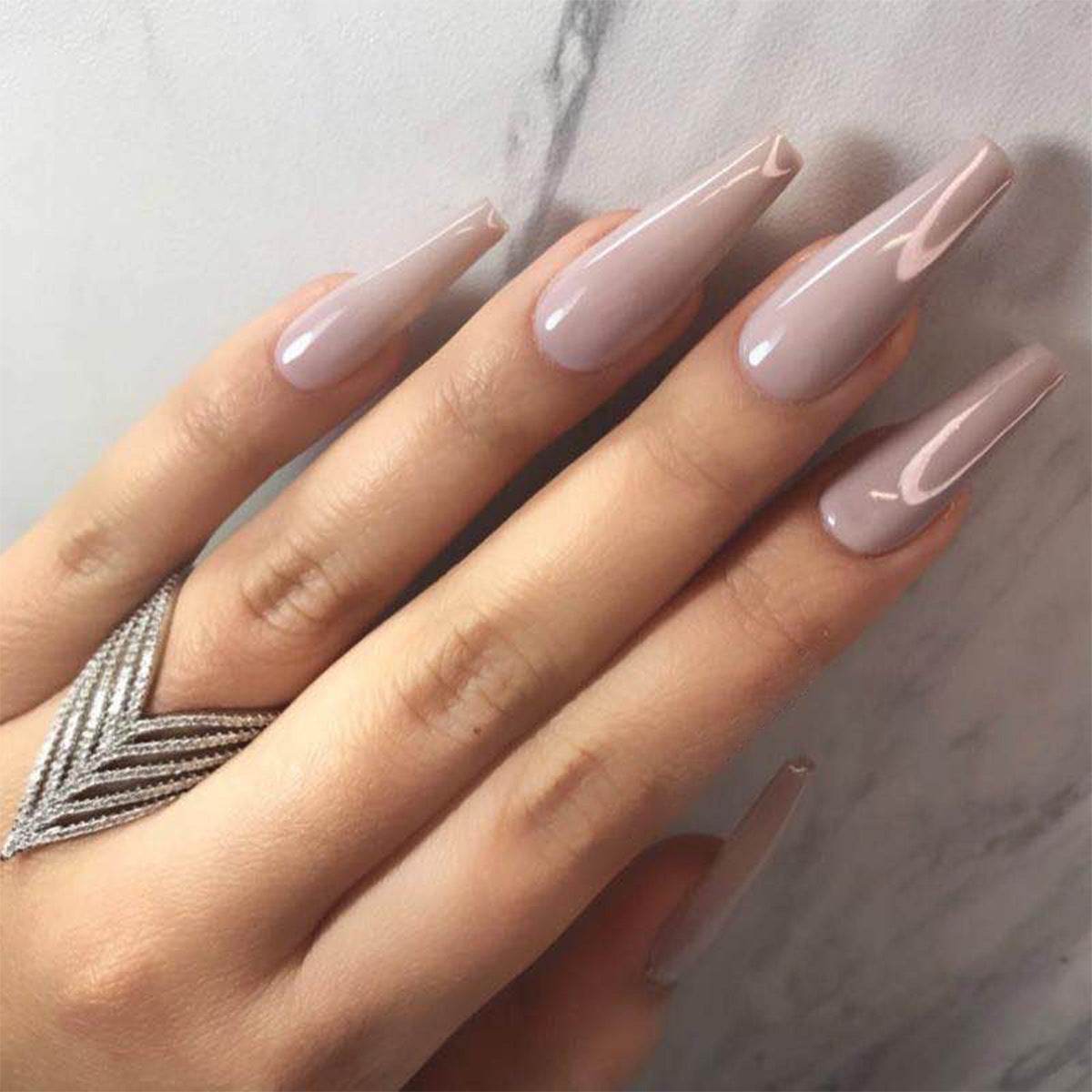 Wearing Nails Elegant Ballet Style Nail Art Kit - 24 Premium Fake Nails - Buy Center
