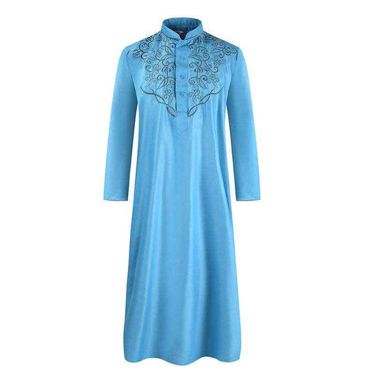 Spring & Summer Long-Sleeved Muslim Robe - Casual Style, Various Colors
